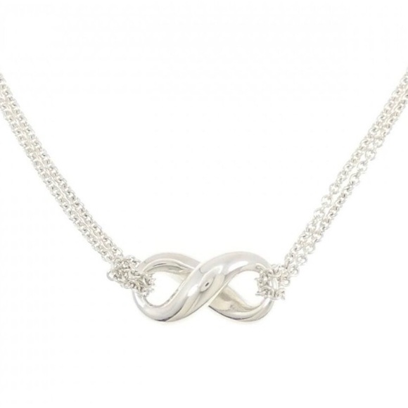 ✨💎Tiffany & Co.💎✨ 925 Sterling Silver Infinity Pendant Necklace on Dual Chain - Picture 4 of 6